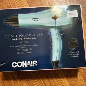 Conair 1875 Watt Velvet Touch Hair Dryer, Model 530TGN  New Open Box